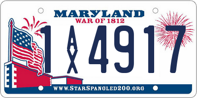 MD license plate 1AX4917