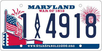 MD license plate 1AX4918