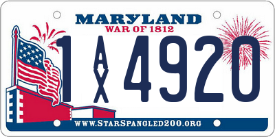 MD license plate 1AX4920