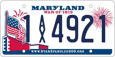 MD license plate 1AX4921