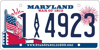 MD license plate 1AX4923