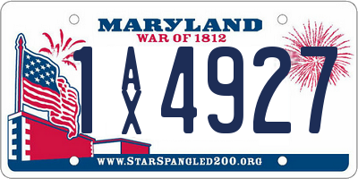 MD license plate 1AX4927