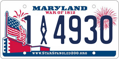 MD license plate 1AX4930