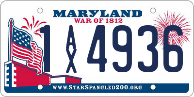 MD license plate 1AX4936