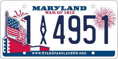 MD license plate 1AX4951