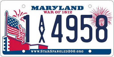 MD license plate 1AX4958