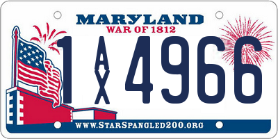 MD license plate 1AX4966