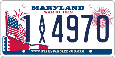 MD license plate 1AX4970