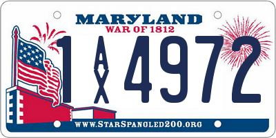 MD license plate 1AX4972