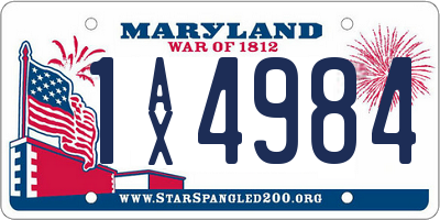 MD license plate 1AX4984