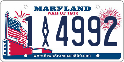 MD license plate 1AX4992