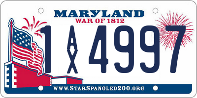 MD license plate 1AX4997