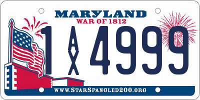 MD license plate 1AX4999