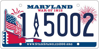 MD license plate 1AX5002