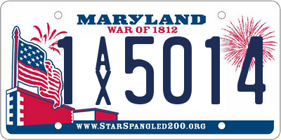 MD license plate 1AX5014