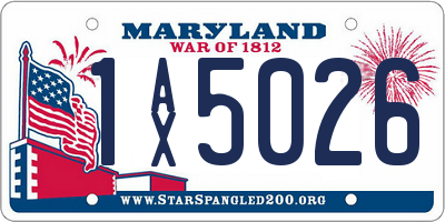 MD license plate 1AX5026