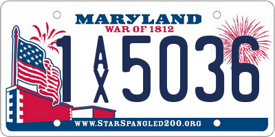 MD license plate 1AX5036