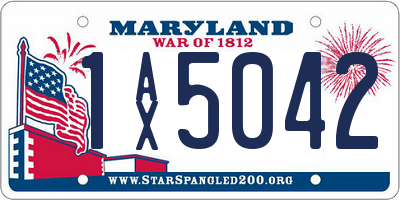 MD license plate 1AX5042