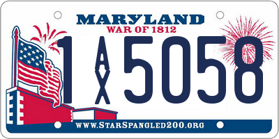 MD license plate 1AX5058