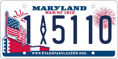 MD license plate 1AX5110