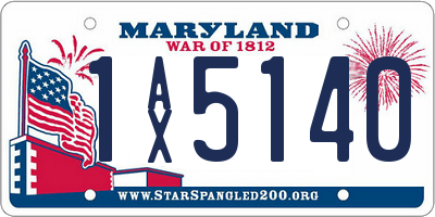 MD license plate 1AX5140