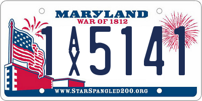 MD license plate 1AX5141