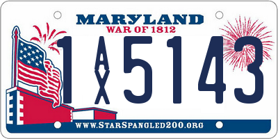 MD license plate 1AX5143