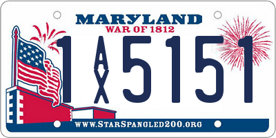 MD license plate 1AX5151