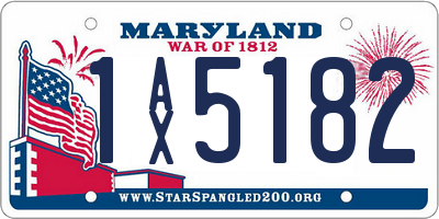 MD license plate 1AX5182