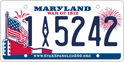 MD license plate 1AX5242