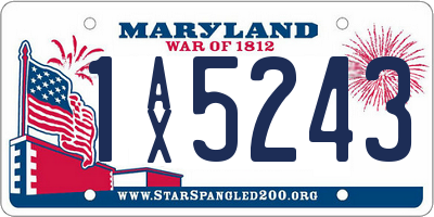 MD license plate 1AX5243