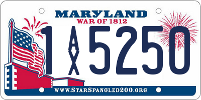 MD license plate 1AX5250