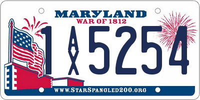 MD license plate 1AX5254