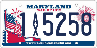 MD license plate 1AX5258