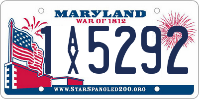 MD license plate 1AX5292
