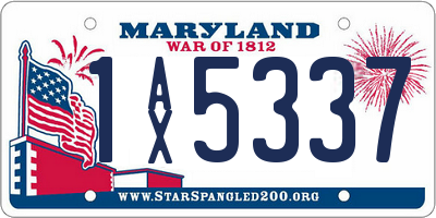 MD license plate 1AX5337
