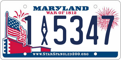 MD license plate 1AX5347