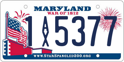 MD license plate 1AX5377