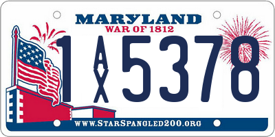 MD license plate 1AX5378