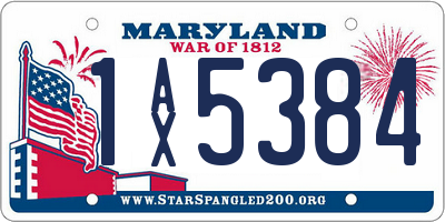 MD license plate 1AX5384