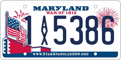 MD license plate 1AX5386