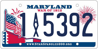 MD license plate 1AX5392