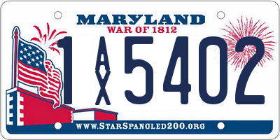 MD license plate 1AX5402