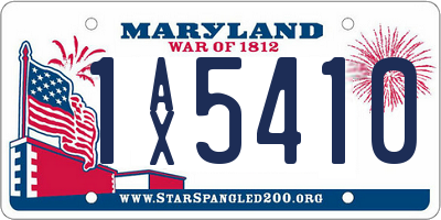 MD license plate 1AX5410