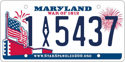 MD license plate 1AX5437