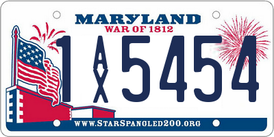 MD license plate 1AX5454
