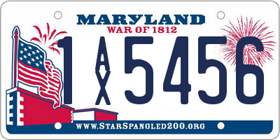 MD license plate 1AX5456
