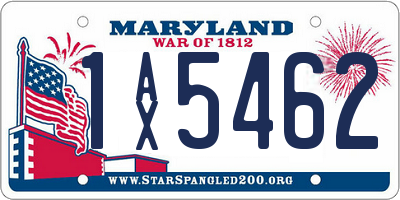 MD license plate 1AX5462