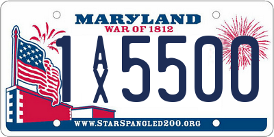 MD license plate 1AX5500