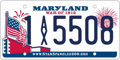 MD license plate 1AX5508